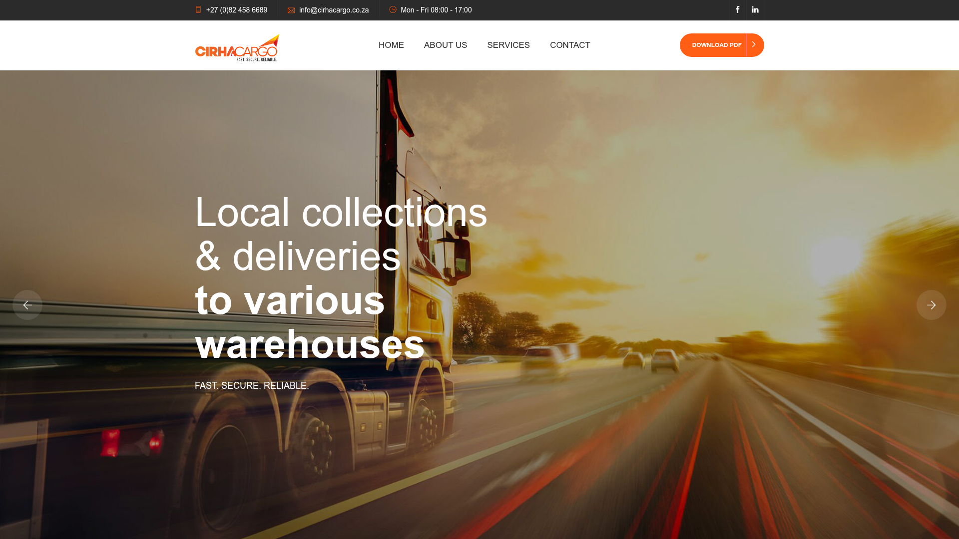 Cirha Cargo website preview